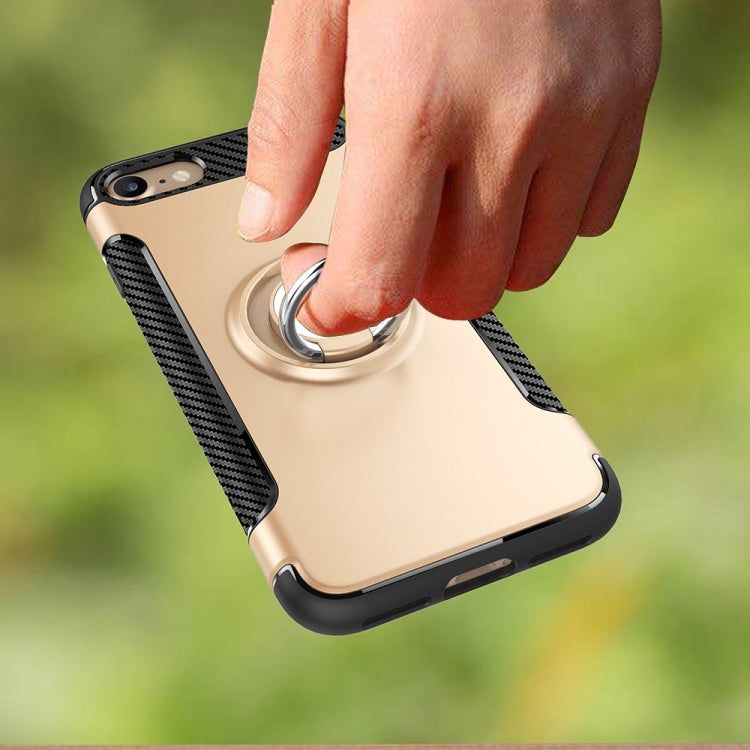 For  iPhone 8 & 7  Phone Ring Armor TPU + PC 360 Degrees Rotation Magnetic Phone Ring Stent Combination Case
