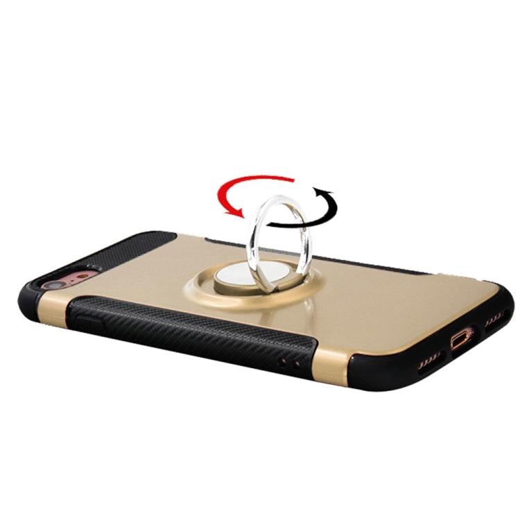 For  iPhone 8 & 7  Phone Ring Armor TPU + PC 360 Degrees Rotation Magnetic Phone Ring Stent Combination Case