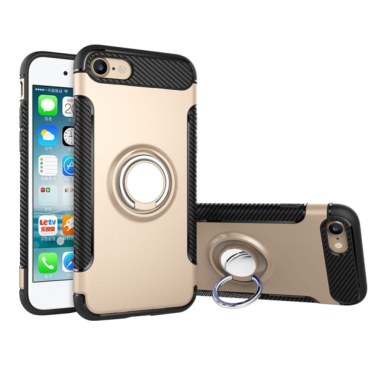 For  iPhone 8 & 7  Phone Ring Armor TPU + PC 360 Degrees Rotation Magnetic Phone Ring Stent Combination Case