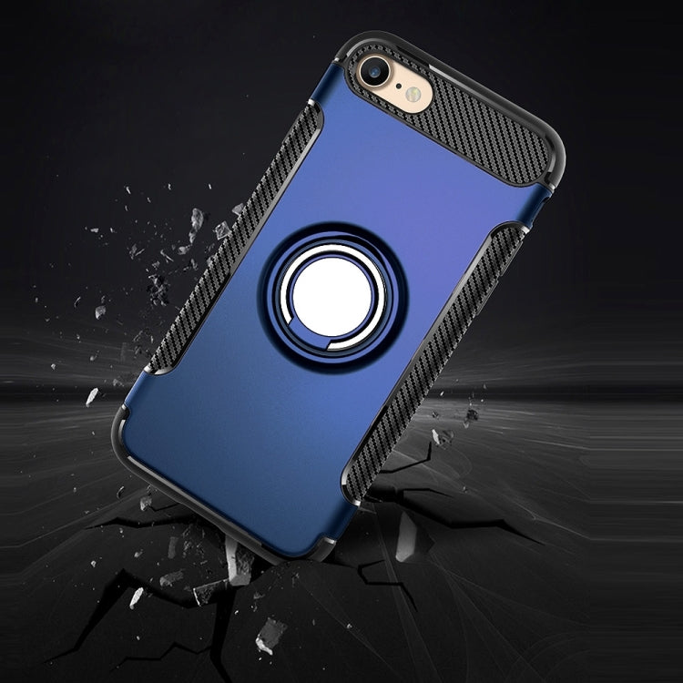 For  iPhone 8 & 7  Phone Ring Armor TPU + PC 360 Degrees Rotation Magnetic Phone Ring Stent Combination Case