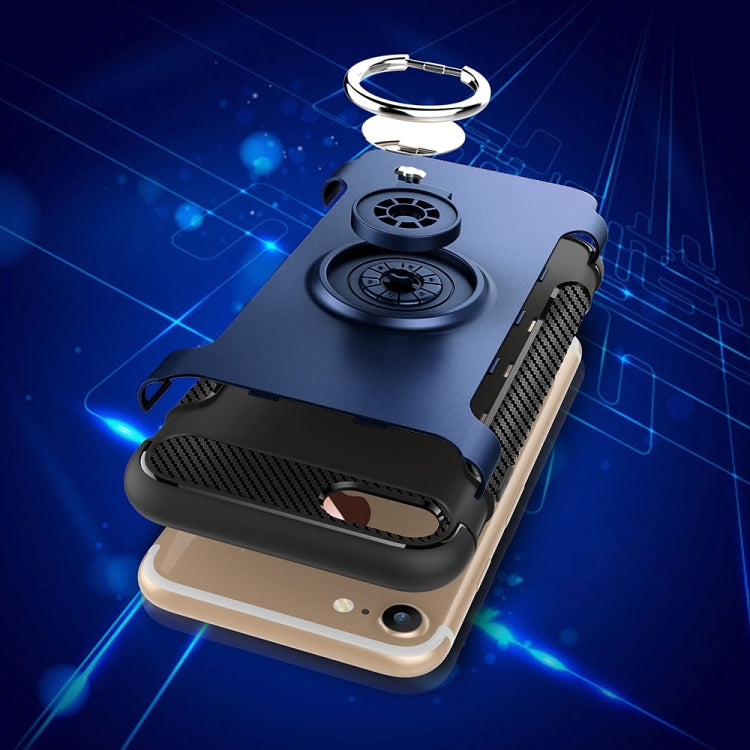 For  iPhone 8 & 7  Phone Ring Armor TPU + PC 360 Degrees Rotation Magnetic Phone Ring Stent Combination Case