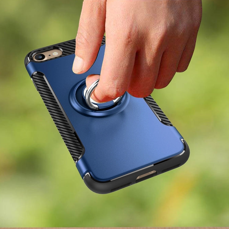 For  iPhone 8 & 7  Phone Ring Armor TPU + PC 360 Degrees Rotation Magnetic Phone Ring Stent Combination Case