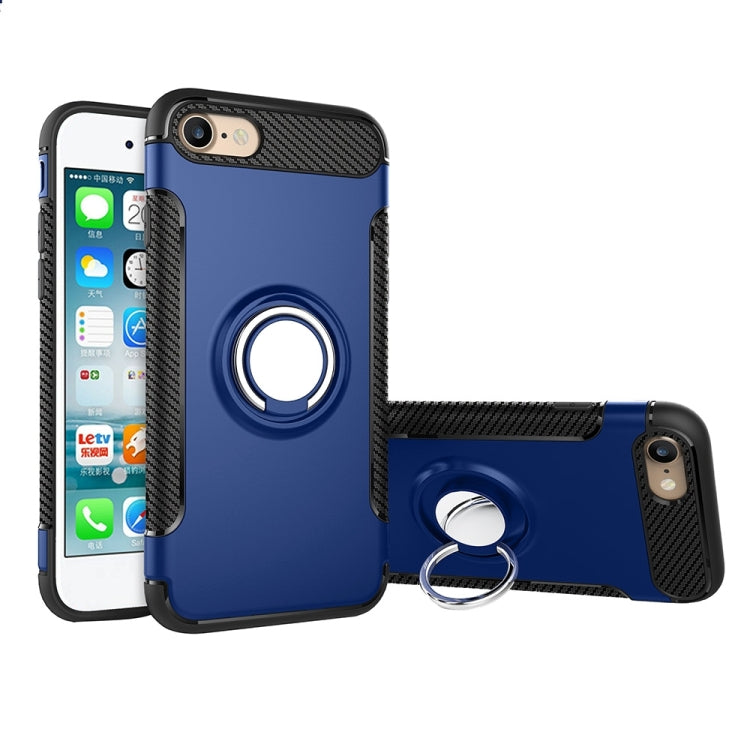 For  iPhone 8 & 7  Phone Ring Armor TPU + PC 360 Degrees Rotation Magnetic Phone Ring Stent Combination Case