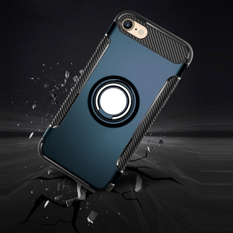 For  iPhone 8 & 7  Phone Ring Armor TPU + PC 360 Degrees Rotation Magnetic Phone Ring Stent Combination Case
