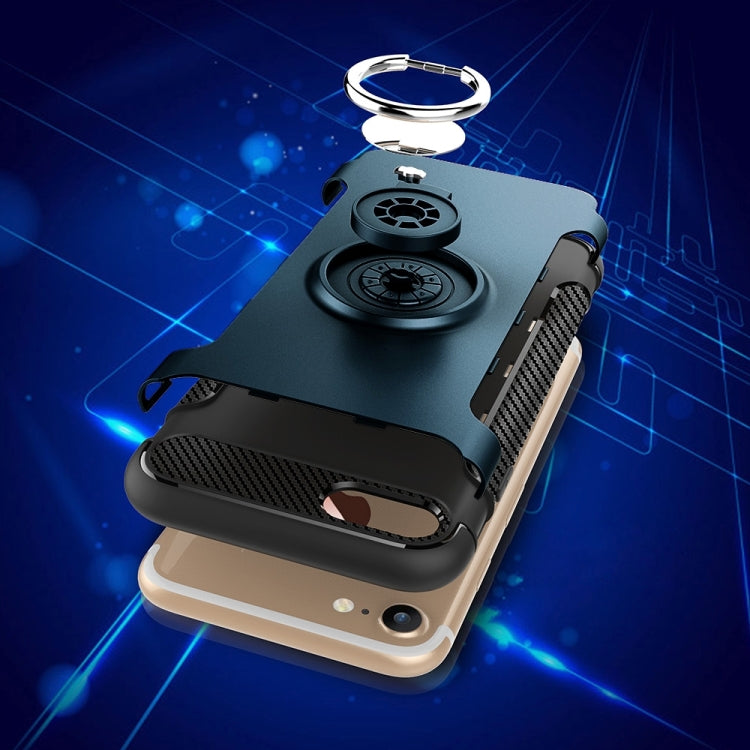 For  iPhone 8 & 7  Phone Ring Armor TPU + PC 360 Degrees Rotation Magnetic Phone Ring Stent Combination Case
