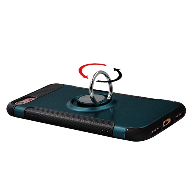 For  iPhone 8 & 7  Phone Ring Armor TPU + PC 360 Degrees Rotation Magnetic Phone Ring Stent Combination Case
