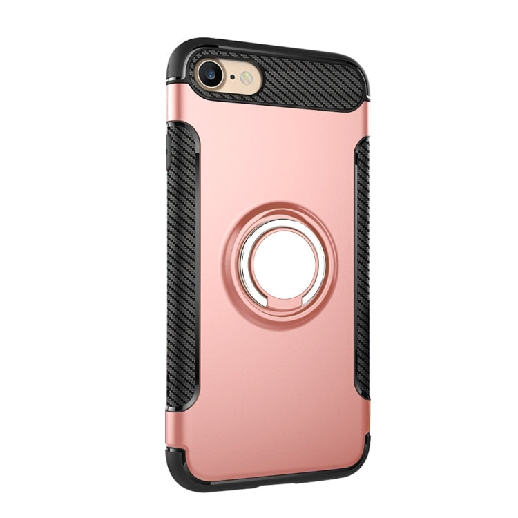For  iPhone 8 & 7  Phone Ring Armor TPU + PC 360 Degrees Rotation Magnetic Phone Ring Stent Combination Case