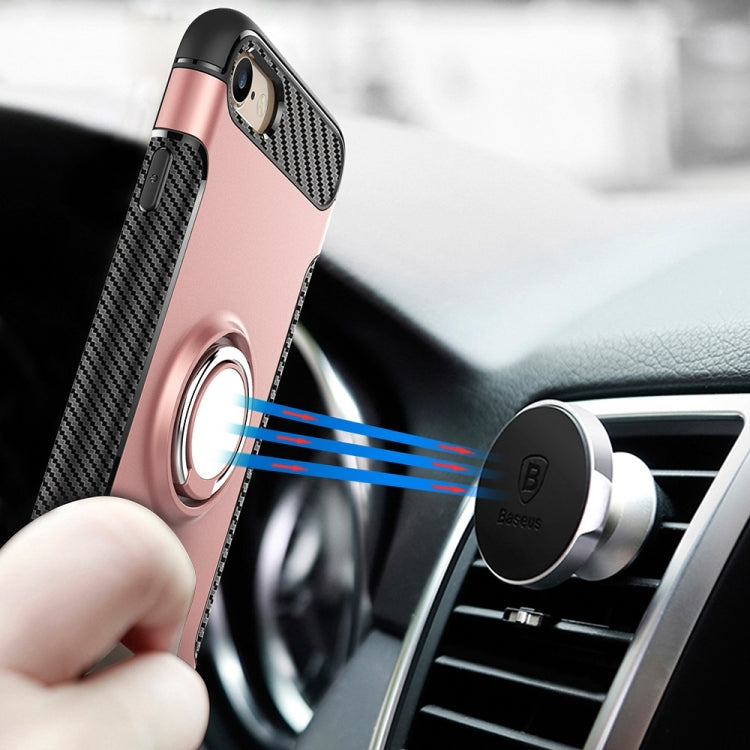 For  iPhone 8 & 7  Phone Ring Armor TPU + PC 360 Degrees Rotation Magnetic Phone Ring Stent Combination Case