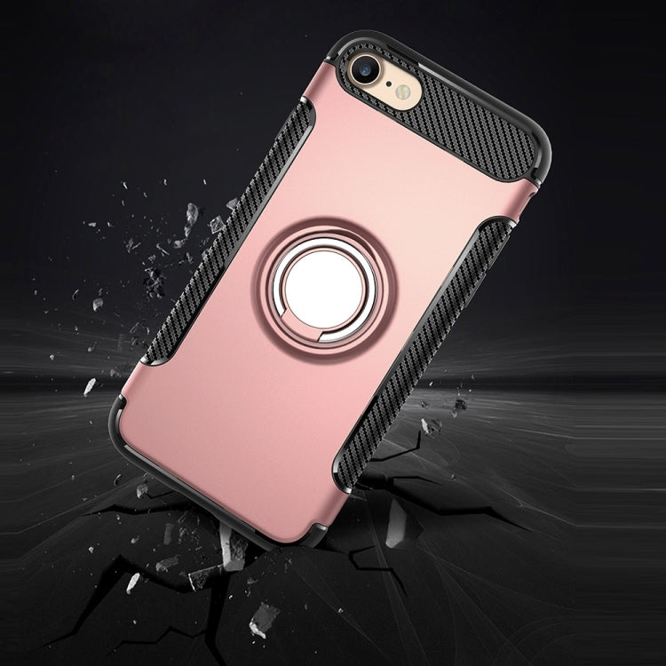 For  iPhone 8 & 7  Phone Ring Armor TPU + PC 360 Degrees Rotation Magnetic Phone Ring Stent Combination Case