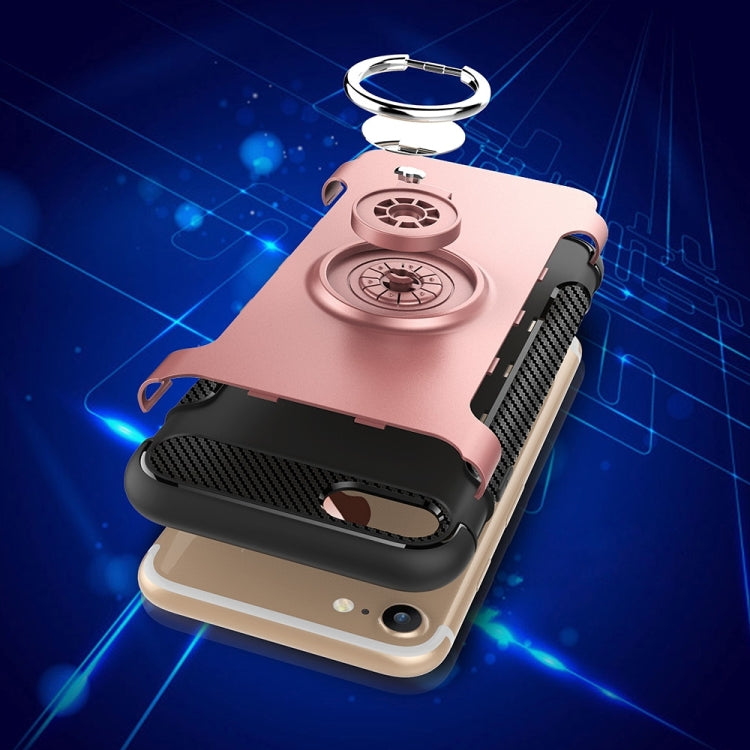 For  iPhone 8 & 7  Phone Ring Armor TPU + PC 360 Degrees Rotation Magnetic Phone Ring Stent Combination Case