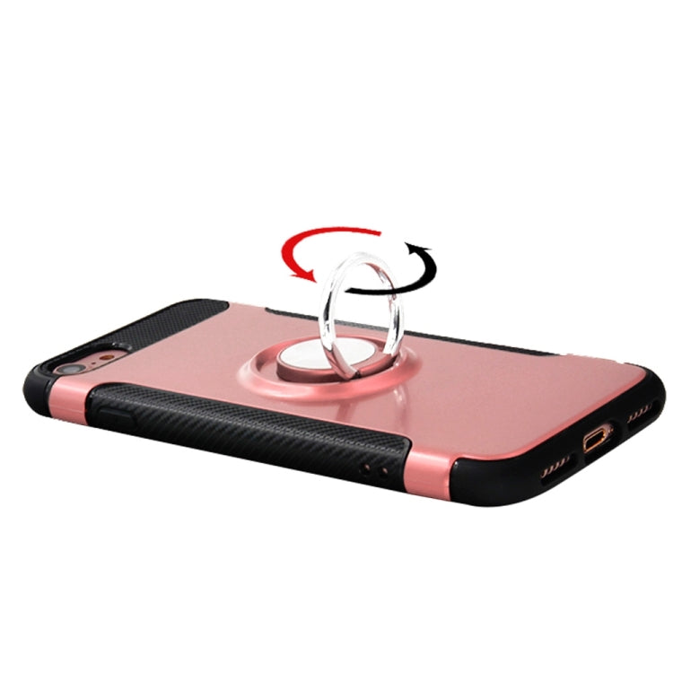 For  iPhone 8 & 7  Phone Ring Armor TPU + PC 360 Degrees Rotation Magnetic Phone Ring Stent Combination Case