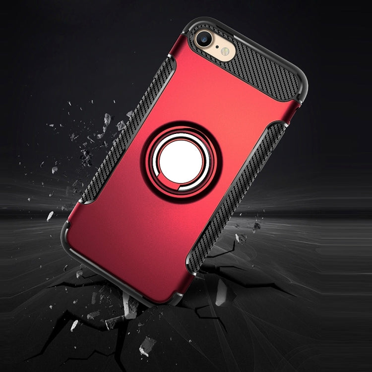 For  iPhone 8 & 7  Phone Ring Armor TPU + PC 360 Degrees Rotation Magnetic Phone Ring Stent Combination Case