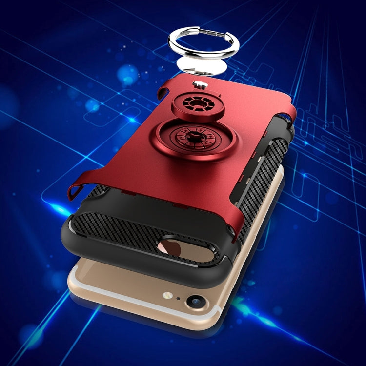 For  iPhone 8 & 7  Phone Ring Armor TPU + PC 360 Degrees Rotation Magnetic Phone Ring Stent Combination Case