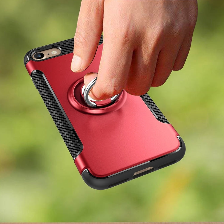 For  iPhone 8 & 7  Phone Ring Armor TPU + PC 360 Degrees Rotation Magnetic Phone Ring Stent Combination Case