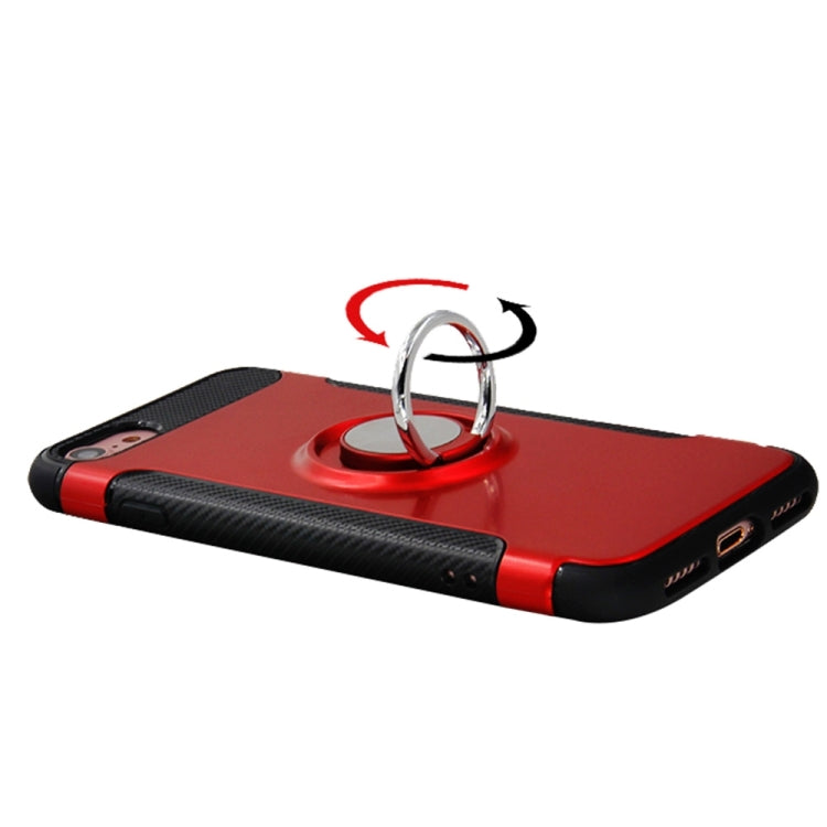 For  iPhone 8 & 7  Phone Ring Armor TPU + PC 360 Degrees Rotation Magnetic Phone Ring Stent Combination Case