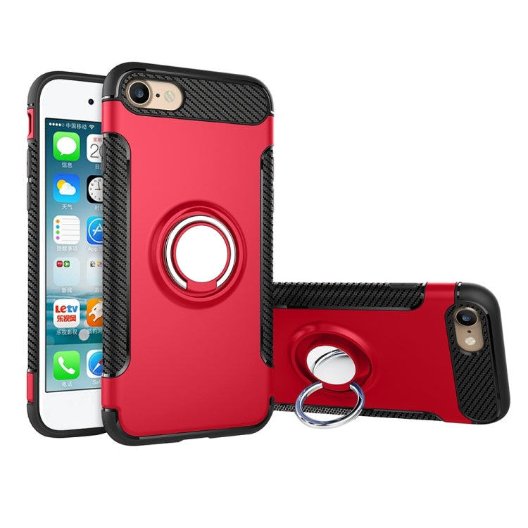 For  iPhone 8 & 7  Phone Ring Armor TPU + PC 360 Degrees Rotation Magnetic Phone Ring Stent Combination Case