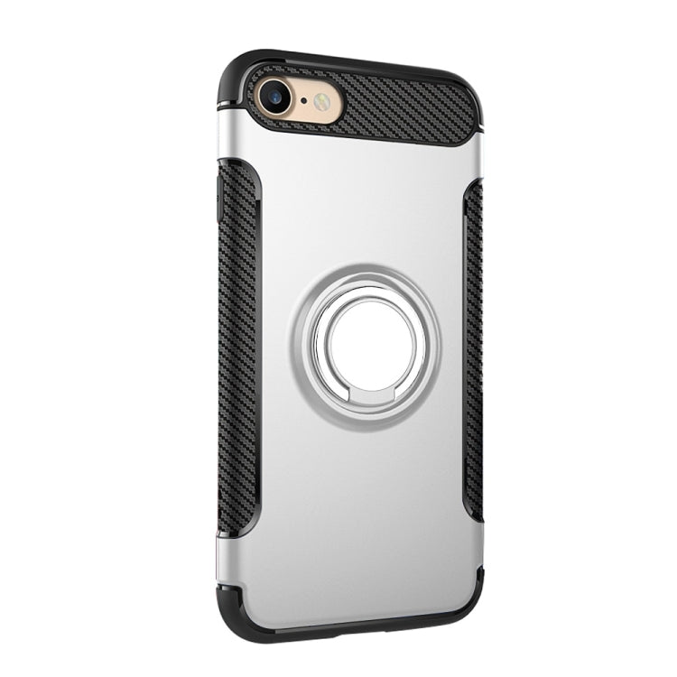 For  iPhone 8 & 7  Phone Ring Armor TPU + PC 360 Degrees Rotation Magnetic Phone Ring Stent Combination Case
