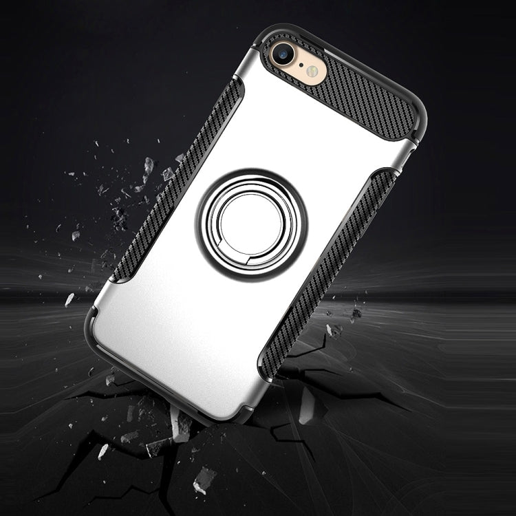 For  iPhone 8 & 7  Phone Ring Armor TPU + PC 360 Degrees Rotation Magnetic Phone Ring Stent Combination Case