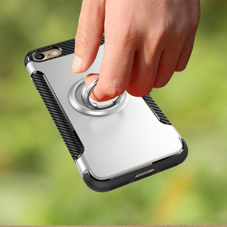 For  iPhone 8 & 7  Phone Ring Armor TPU + PC 360 Degrees Rotation Magnetic Phone Ring Stent Combination Case