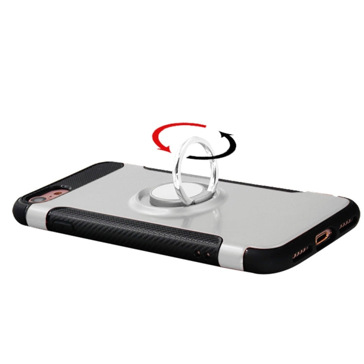 For  iPhone 8 & 7  Phone Ring Armor TPU + PC 360 Degrees Rotation Magnetic Phone Ring Stent Combination Case