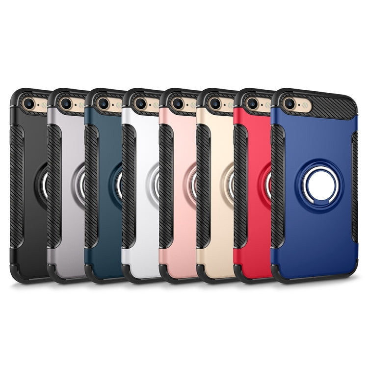 For  iPhone 8 & 7  Phone Ring Armor TPU + PC 360 Degrees Rotation Magnetic Phone Ring Stent Combination Case