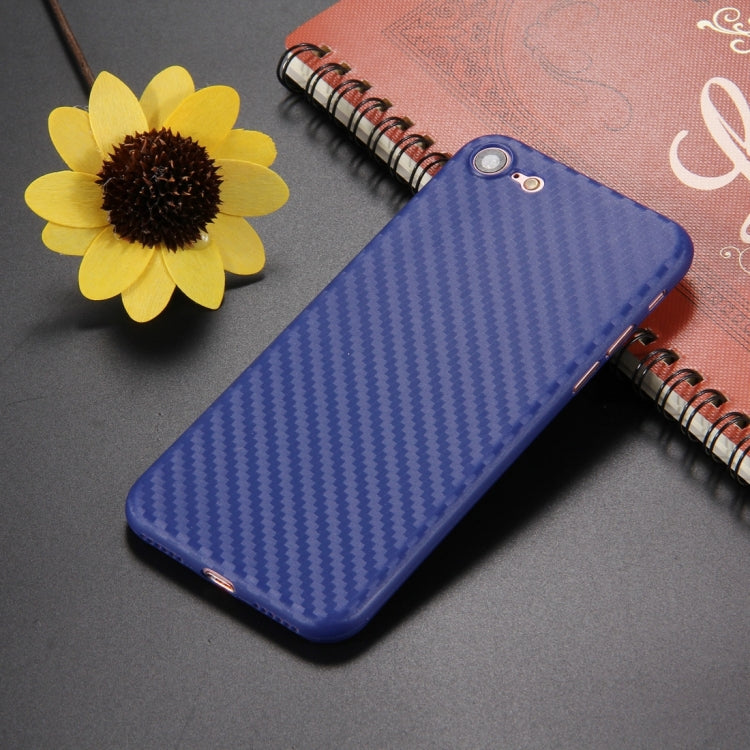 For  iPhone 8 & 7  Carbon Fibre Texture PP Protective Back Cover Case