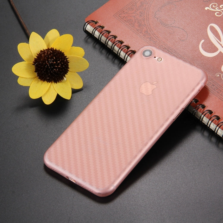 For  iPhone 8 & 7  Carbon Fibre Texture PP Protective Back Cover Case