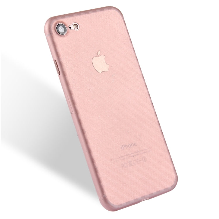 For  iPhone 8 & 7  Carbon Fibre Texture PP Protective Back Cover Case