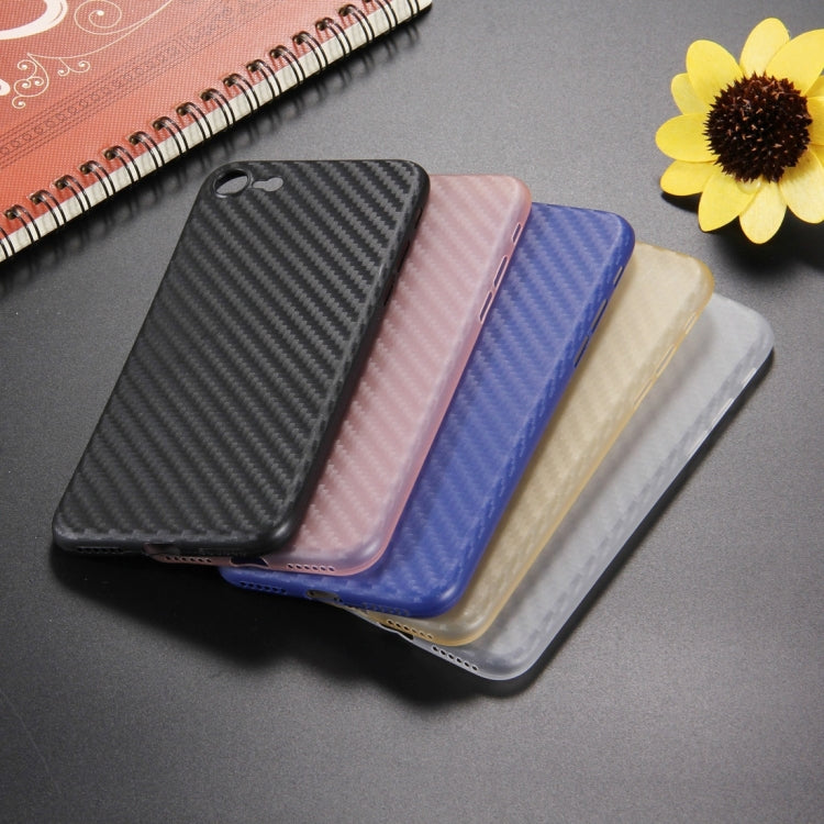 For  iPhone 8 & 7  Carbon Fibre Texture PP Protective Back Cover Case