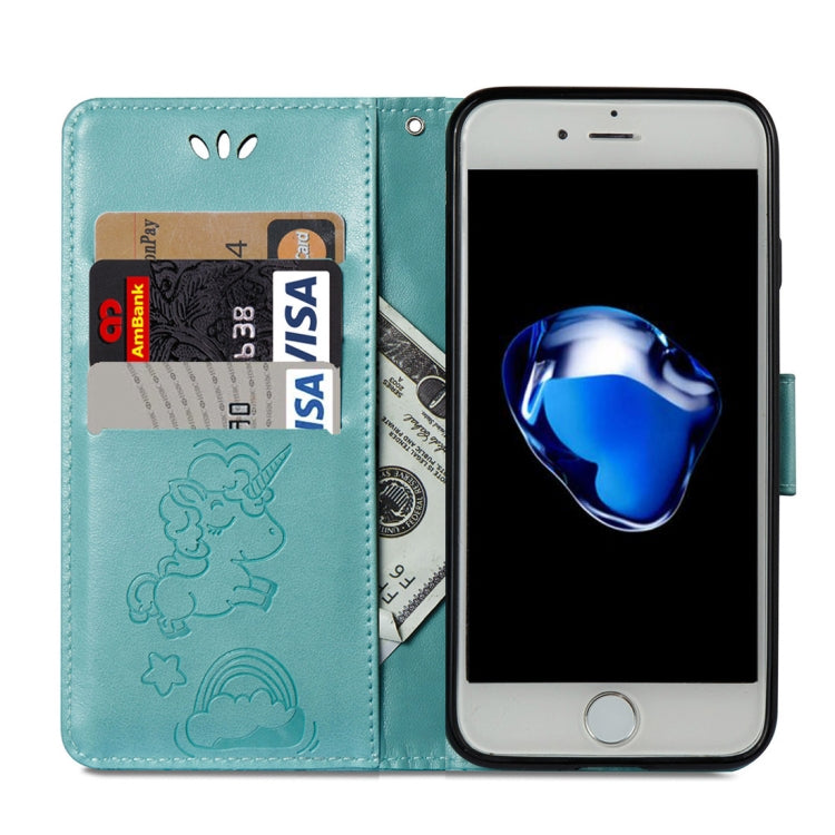 For iPhone SE 2020 & 8 & 7 Embossed Horse Cloud Print Horizontal Flip Leather Case with Holder & Card Slots & Wallet & Lanyard