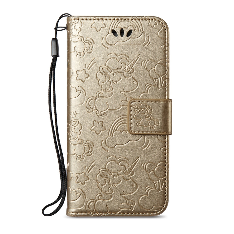 For iPhone SE 2020 & 8 & 7 Embossed Horse Cloud Print Horizontal Flip Leather Case with Holder & Card Slots & Wallet & Lanyard