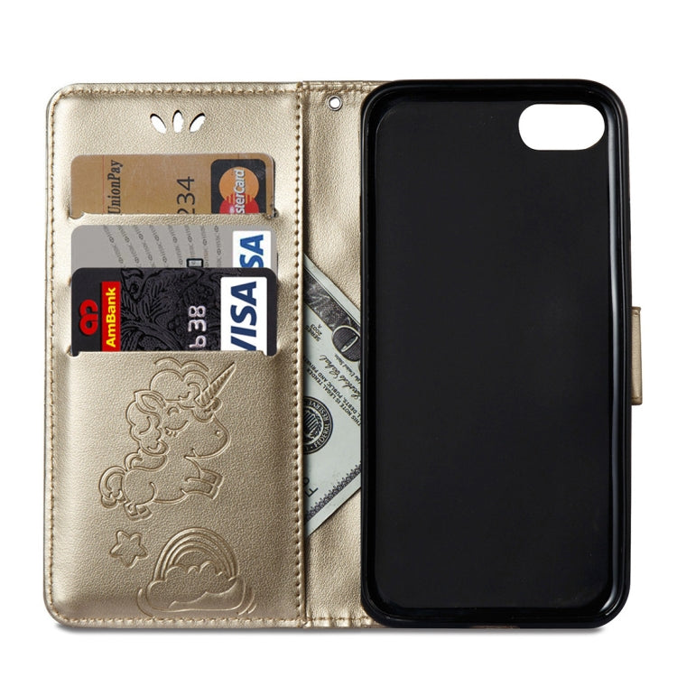 For iPhone SE 2020 & 8 & 7 Embossed Horse Cloud Print Horizontal Flip Leather Case with Holder & Card Slots & Wallet & Lanyard