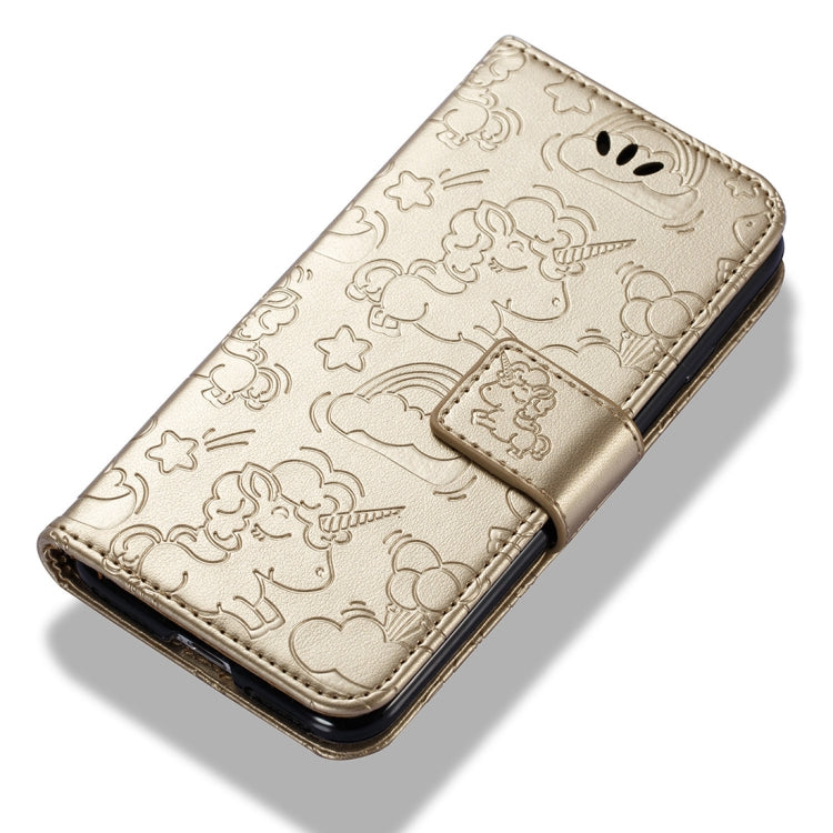 For iPhone SE 2020 & 8 & 7 Embossed Horse Cloud Print Horizontal Flip Leather Case with Holder & Card Slots & Wallet & Lanyard