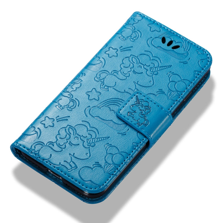 For iPhone SE 2020 & 8 & 7 Embossed Horse Cloud Print Horizontal Flip Leather Case with Holder & Card Slots & Wallet & Lanyard