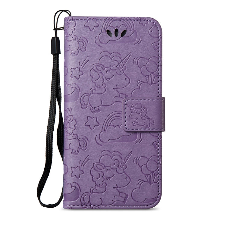 For iPhone SE 2020 & 8 & 7 Embossed Horse Cloud Print Horizontal Flip Leather Case with Holder & Card Slots & Wallet & Lanyard