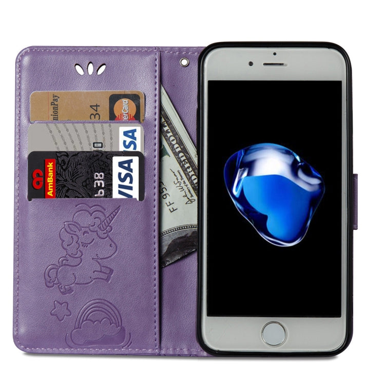 For iPhone SE 2020 & 8 & 7 Embossed Horse Cloud Print Horizontal Flip Leather Case with Holder & Card Slots & Wallet & Lanyard