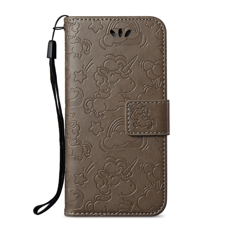 For iPhone SE 2020 & 8 & 7 Embossed Horse Cloud Print Horizontal Flip Leather Case with Holder & Card Slots & Wallet & Lanyard