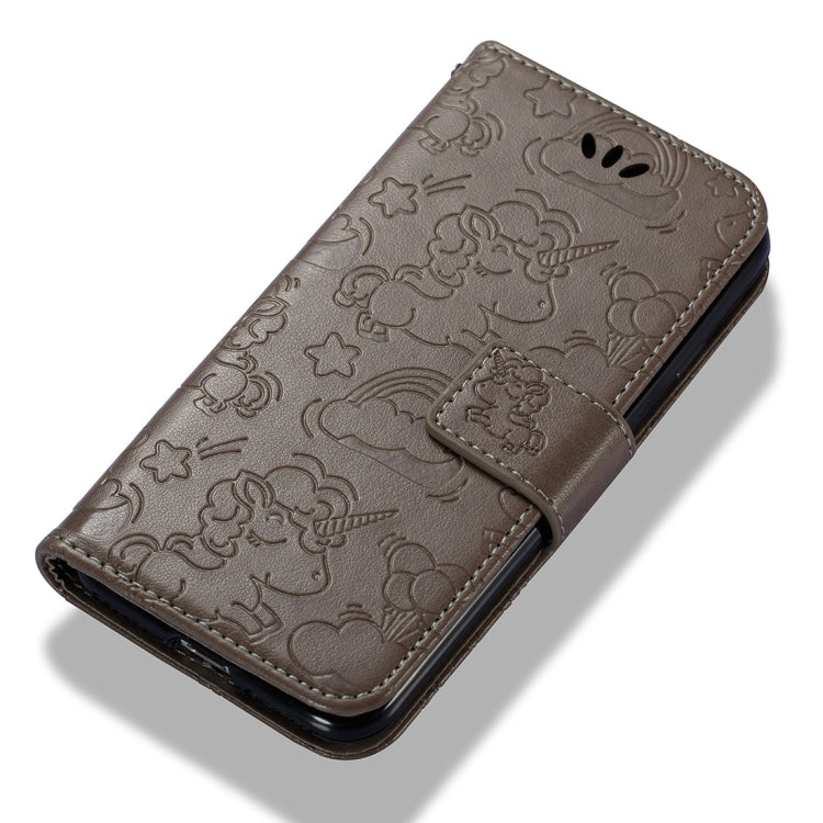 For iPhone SE 2020 & 8 & 7 Embossed Horse Cloud Print Horizontal Flip Leather Case with Holder & Card Slots & Wallet & Lanyard
