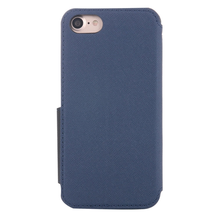 For  iPhone 8 & 7  Cross Texture Horizontal Flip Leather Case with Call Display ID & Holder & Card Slot