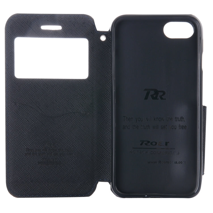 For  iPhone 8 & 7  Cross Texture Horizontal Flip Leather Case with Call Display ID & Holder & Card Slot