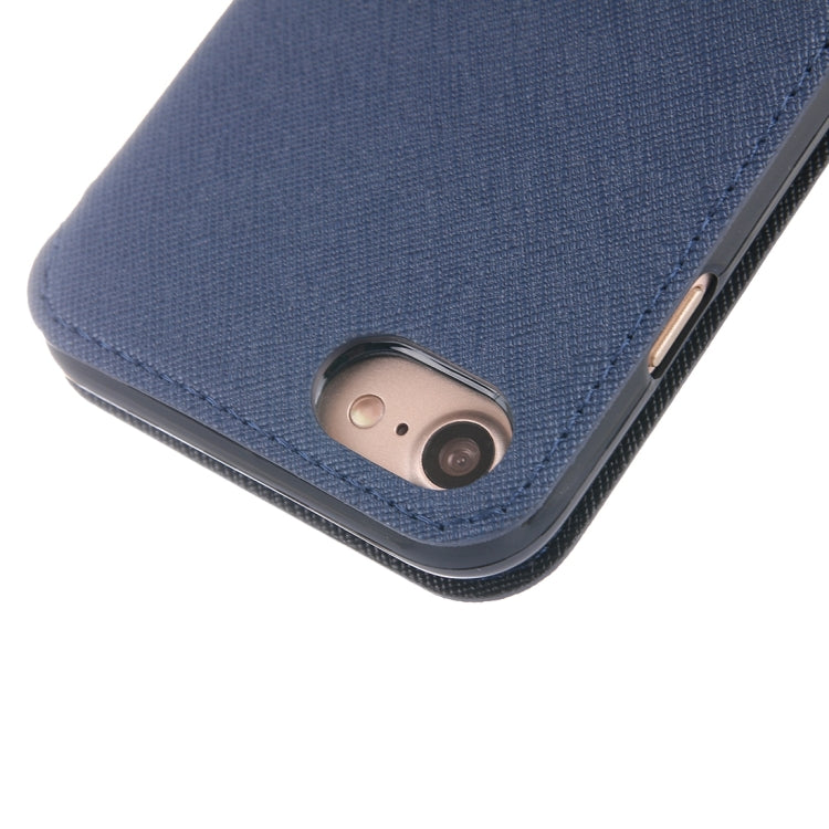 For  iPhone 8 & 7  Cross Texture Horizontal Flip Leather Case with Call Display ID & Holder & Card Slot