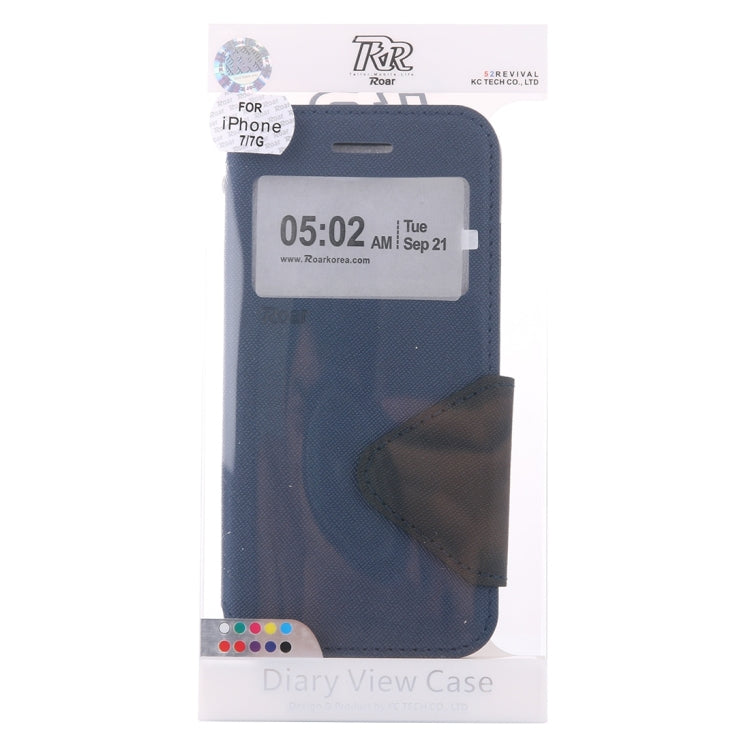 For  iPhone 8 & 7  Cross Texture Horizontal Flip Leather Case with Call Display ID & Holder & Card Slot