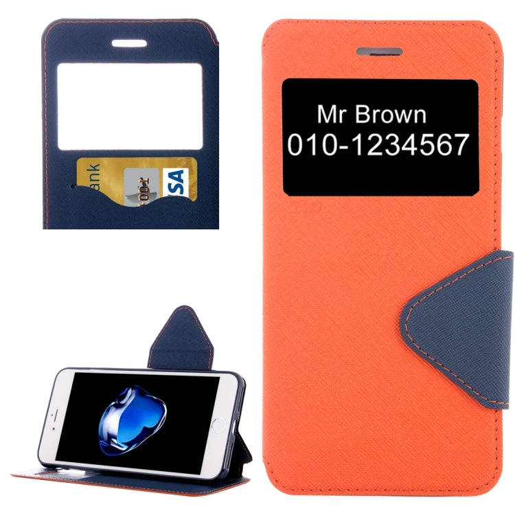 For  iPhone 8 & 7  Cross Texture Horizontal Flip Leather Case with Call Display ID & Holder & Card Slot