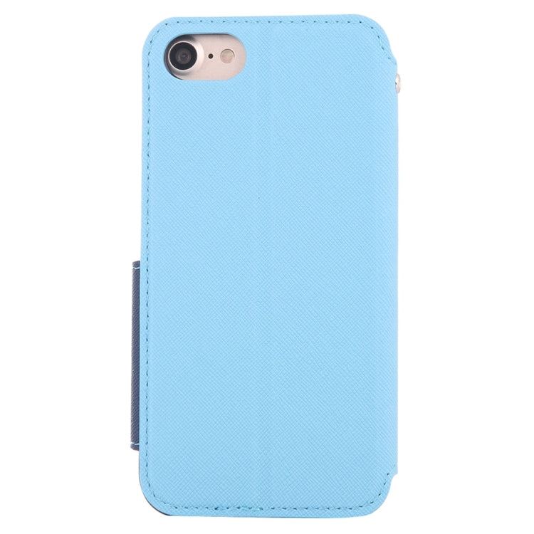 For  iPhone 8 & 7  Cross Texture Horizontal Flip Leather Case with Call Display ID & Holder & Card Slot