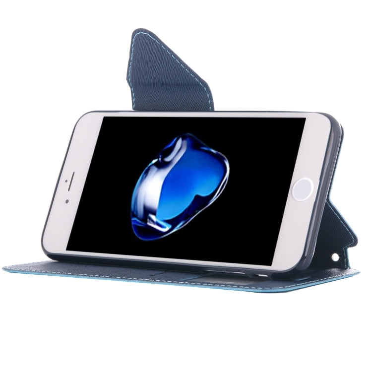 For  iPhone 8 & 7  Cross Texture Horizontal Flip Leather Case with Call Display ID & Holder & Card Slot