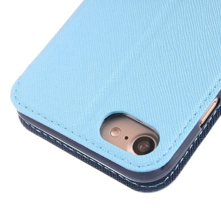 For  iPhone 8 & 7  Cross Texture Horizontal Flip Leather Case with Call Display ID & Holder & Card Slot