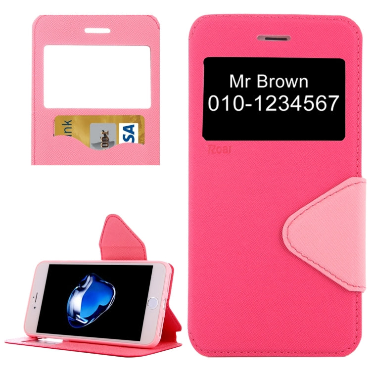 For  iPhone 8 & 7  Cross Texture Horizontal Flip Leather Case with Call Display ID & Holder & Card Slot