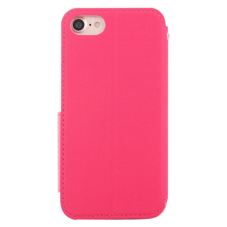 For  iPhone 8 & 7  Cross Texture Horizontal Flip Leather Case with Call Display ID & Holder & Card Slot