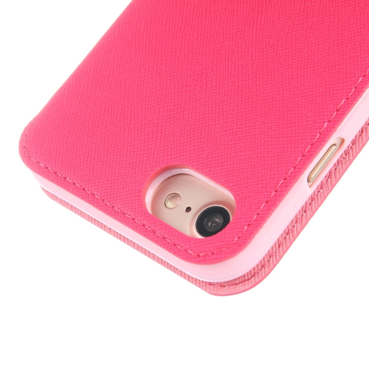 For  iPhone 8 & 7  Cross Texture Horizontal Flip Leather Case with Call Display ID & Holder & Card Slot