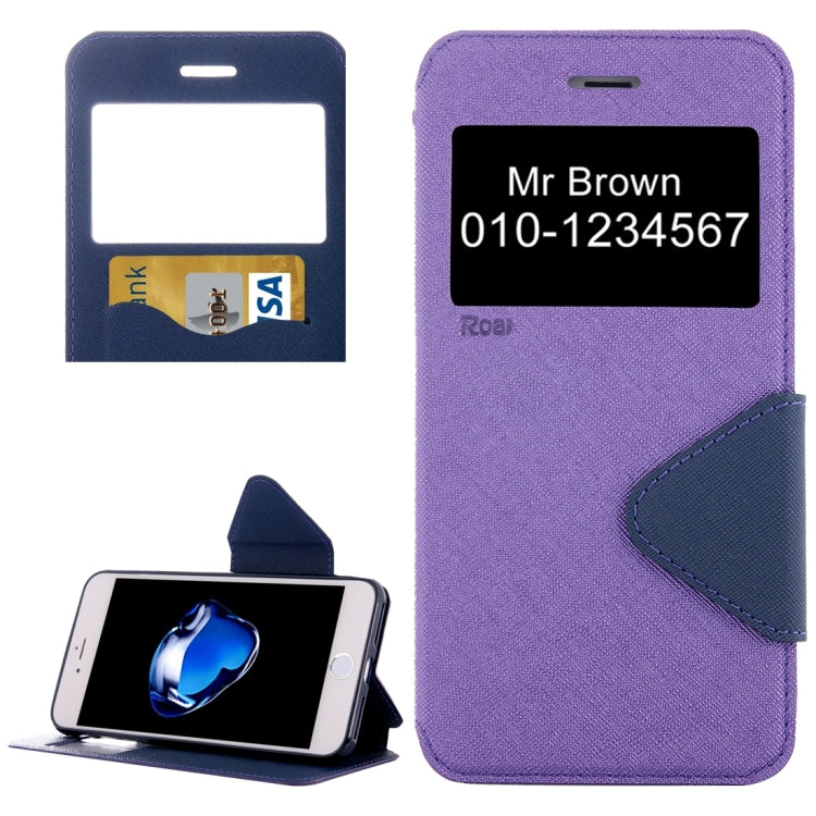 For  iPhone 8 & 7  Cross Texture Horizontal Flip Leather Case with Call Display ID & Holder & Card Slot